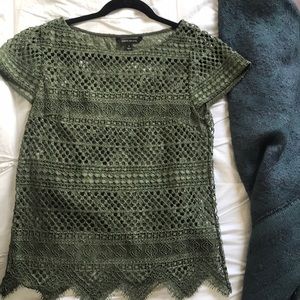Green lace Banana Republic Top - Small